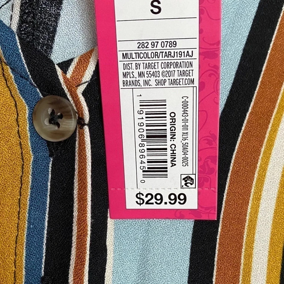 Multicolor Striped Sleeveless V-Neck Jumpsuit S - Picture 6 of 11